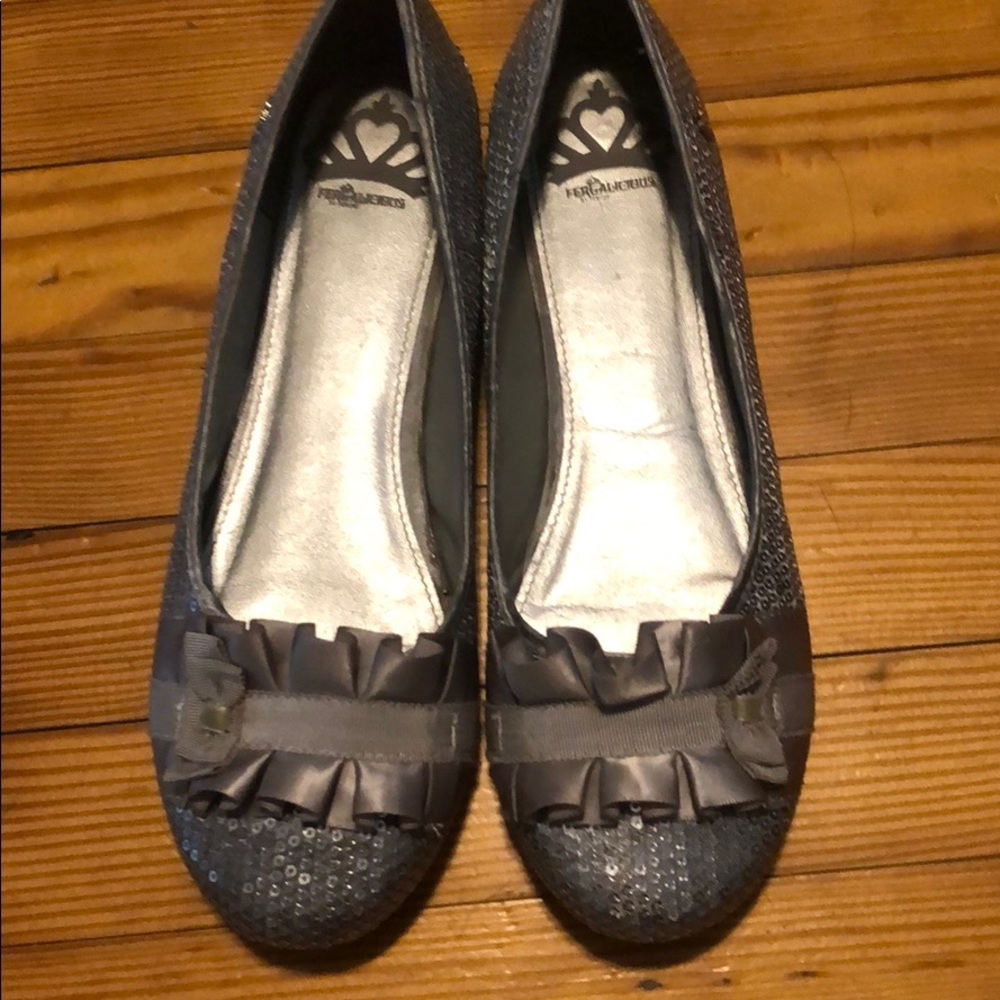 Silver sequin flats size 10